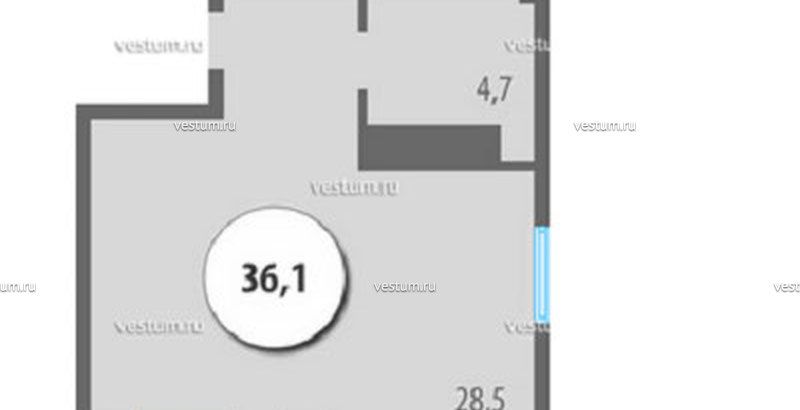 1-комнатная квартира 36.2 м² в ЖК "Черемушки" Планировка квартиры1/11