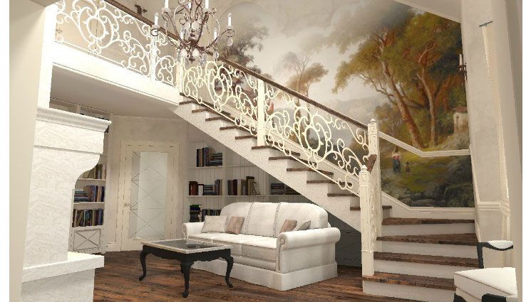 Деревянная лестница - важнейший элемент интерьера в доме.
