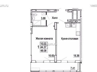 2-комнатная квартира 52.5 м²