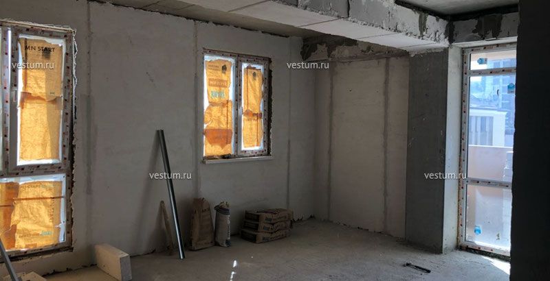 Многокомнатная квартира 105 м² в ЖК "Волжский-2" кухня- гостиная (чистовая1/19