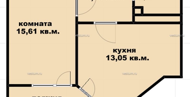 1-комнатная квартира 41.7 м² в ЖК на ул. Гаражная, 1561/7