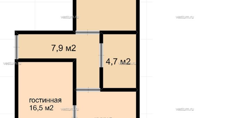 2-комнатная квартира 63 м²