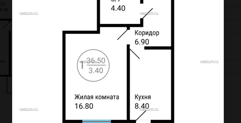 1-комнатная квартира 39.9 м² в ЖК "Суворовский"1/10