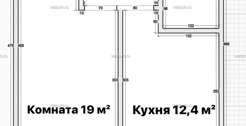 1-комнатная квартира 43 м² в ЖК "Новые Огни"1/6