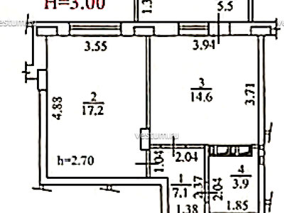 1-комнатная квартира 43 м²
