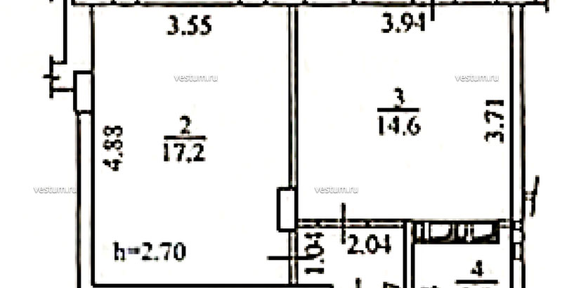 1-комнатная квартира 43 м²1/7